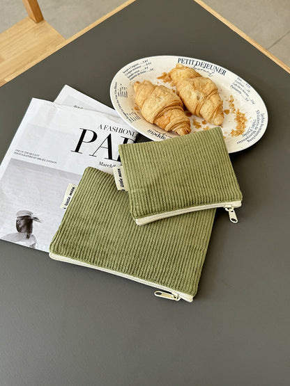 Corduroy Makeup Bag Mini Portable Storage Pouch