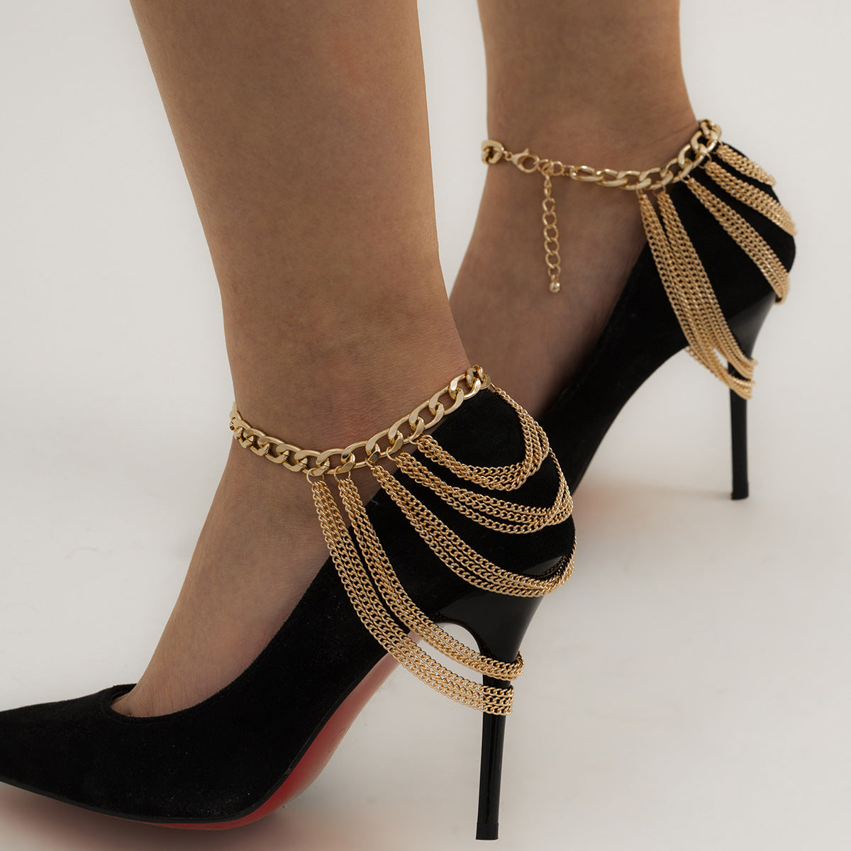 Trendy Multi-Layer Tassel Hip-Hop Anklet For Women