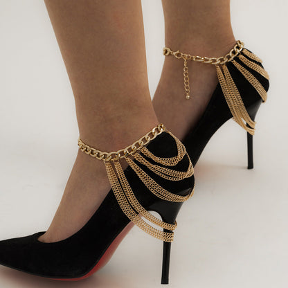 Trendy Multi-Layer Tassel Hip-Hop Anklet For Women