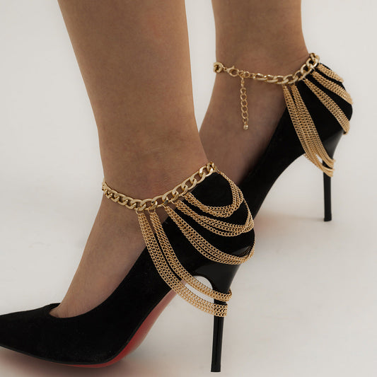 Trendy Multi-Layer Tassel Hip-Hop Anklet For Women