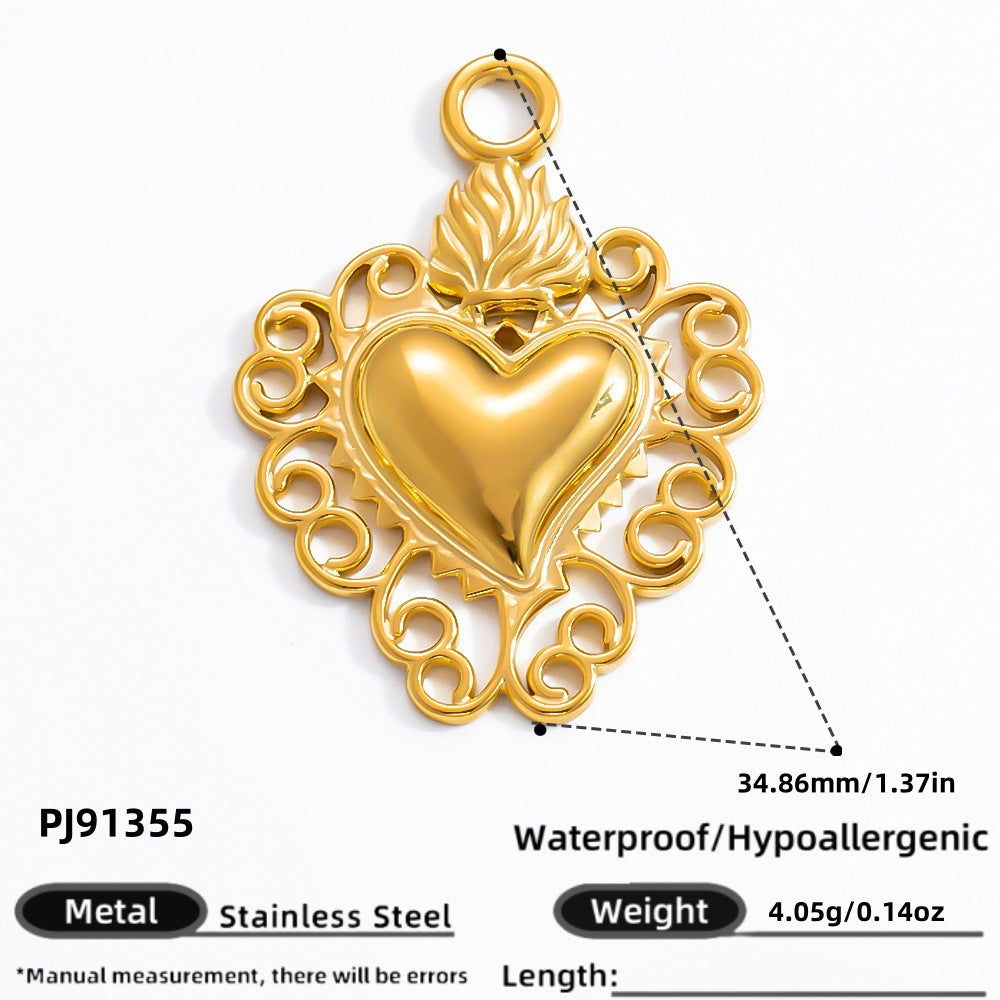DIY Heart Butterfly Pendant Stainless Steel Jewelry Accessories