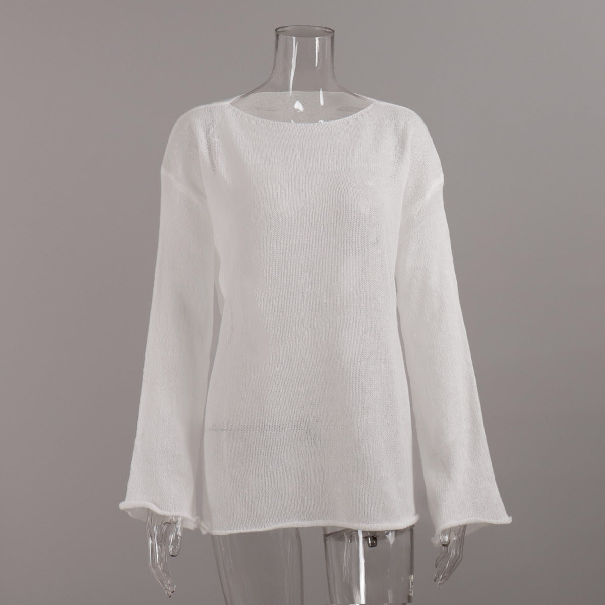 Hollow Knit T-Shirt with Flared Sleeves
