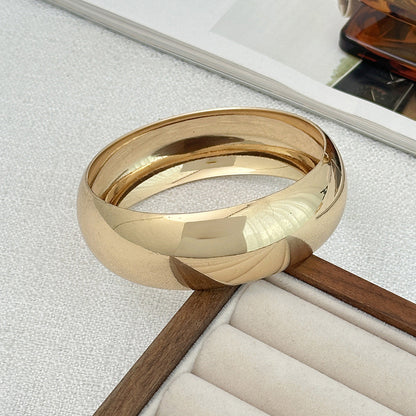 Irregular Geometric Wide Resin Bracelet Stylish Statement Metal Bangle for Women