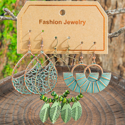 Bohemian Vintage Leaf Earrings Set Stylish Accessories