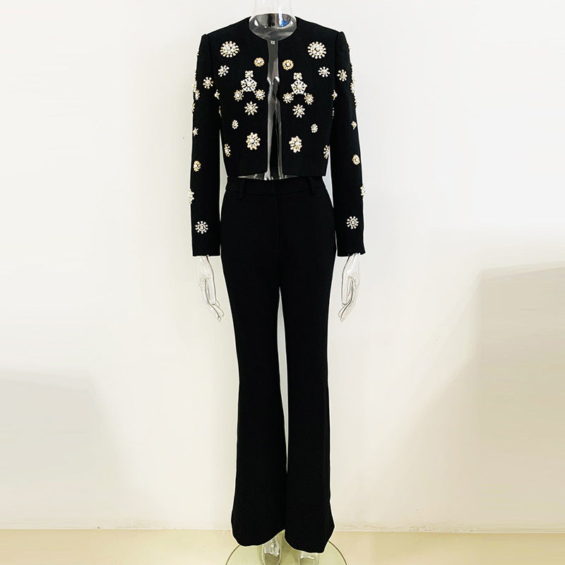 Short Jacket & Flared Pants Set