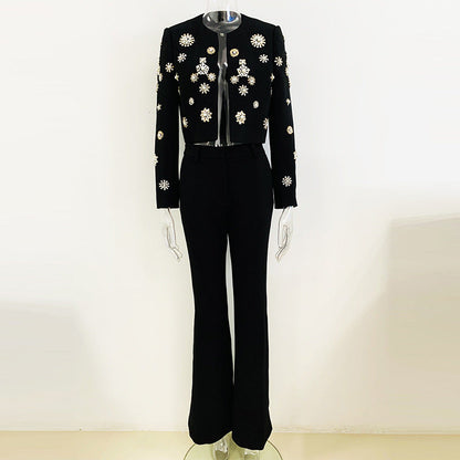 Short Jacket & Flared Pants Set