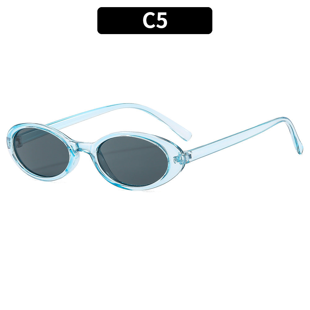 Retro Vintage Oval Sunglasses Stylish PC Frame Sunglasses