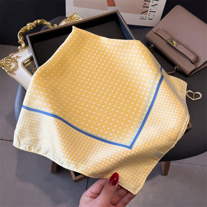 Simple Polka Dot Square Silk Scarf
