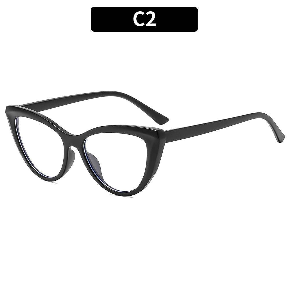 Trendy Color Block Cat Eye Blue Light Blocking Glasses for Women