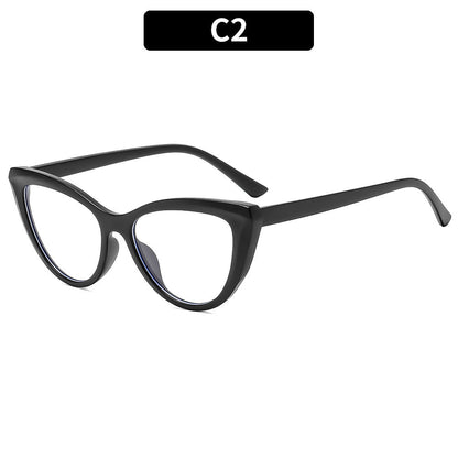 Trendy Color Block Cat Eye Blue Light Blocking Glasses for Women