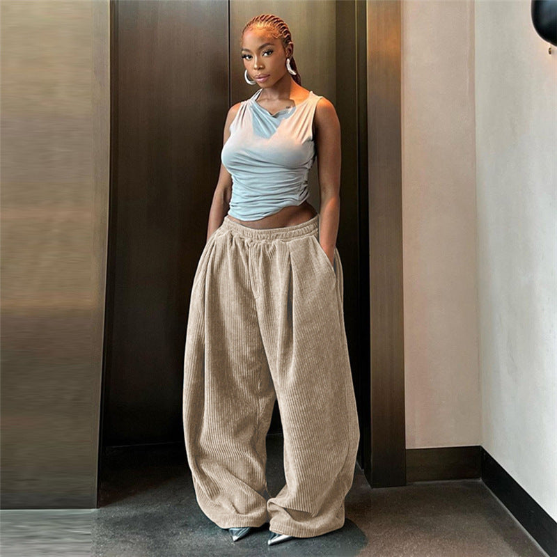 Casual High-Waisted Wide-Leg Pants For Women