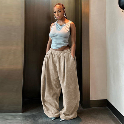 Casual High-Waisted Wide-Leg Pants For Women