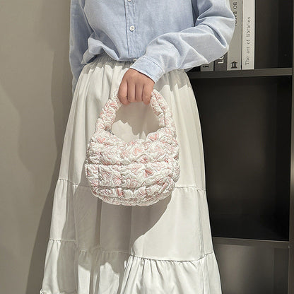 Mini Cloud Bag Stylish Pleated Nylon Handbag