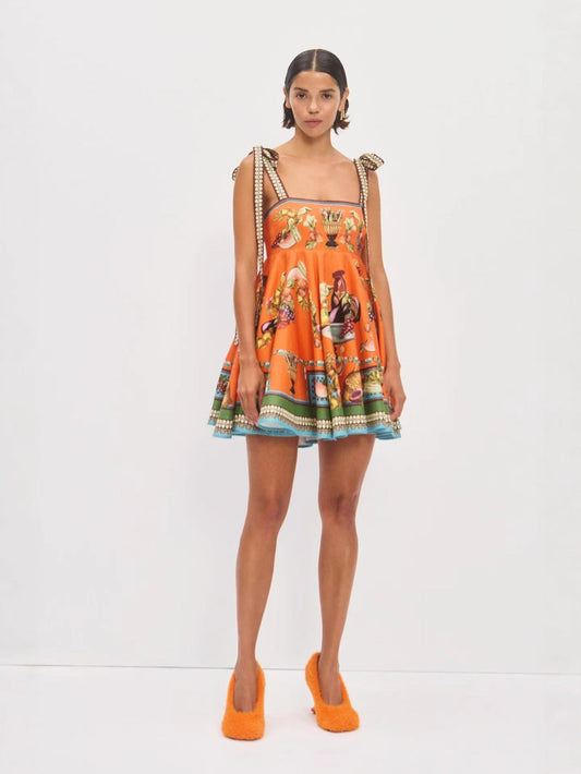 Linen Tie-Front Dress with Floral Print for Casual Elegance