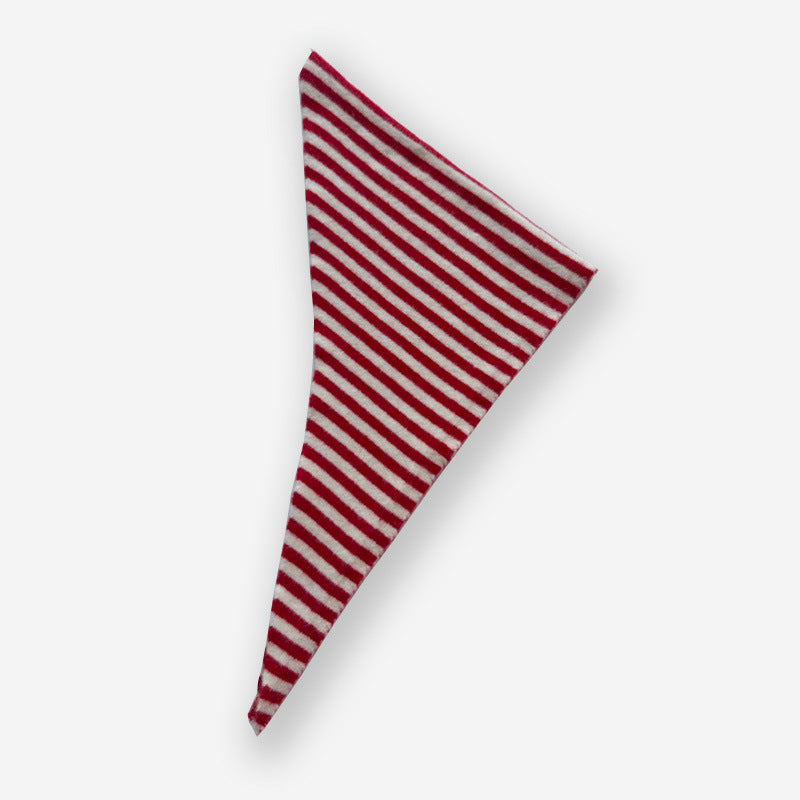 Striped Wool Triangle Scarf for Women - Soft and Cozy