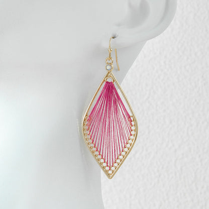 Geometric Alloy Earrings With Tassels Elegant Vintage Style