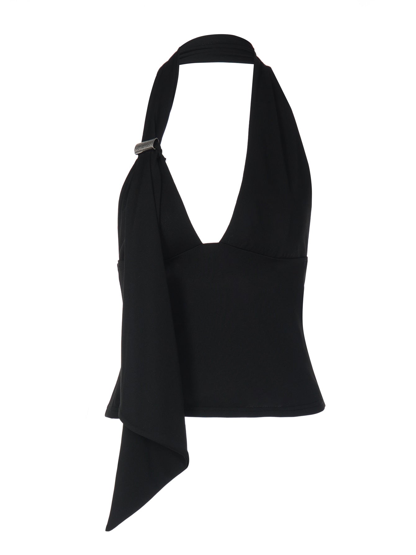 Trendy Halter Neck Backless Crop Top