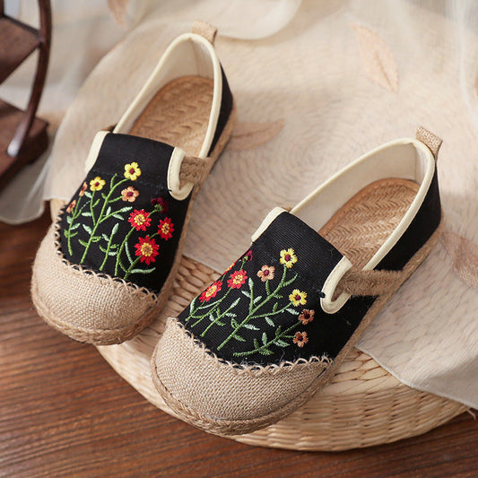 New Spring/Autumn National Style Women'S Shoes Small Daisy Cloth Shoes Embroidery Big Head Han Clothing Shoes