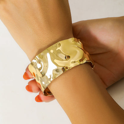 Punk Metal V-Shape Cuff Bracelet Hip Hop Irregular Handmade Jewelry