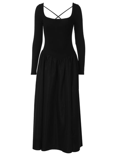 Elegant Cross-Back Women's Dress Trendy Solid Color Long Maxi Dress
