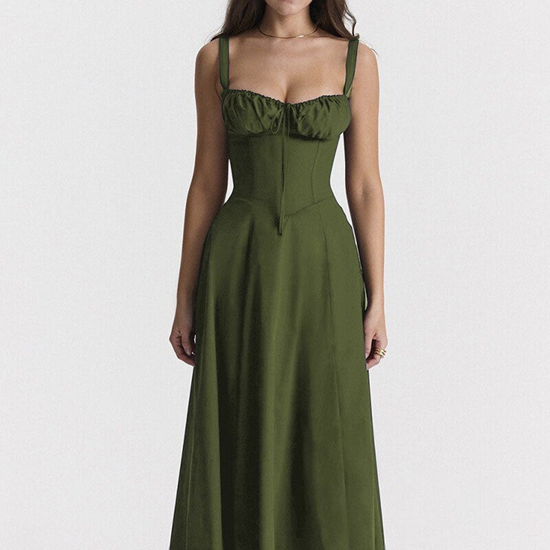 Floral Print Maxi Dress Gentle French Style Sleeveless Sundress