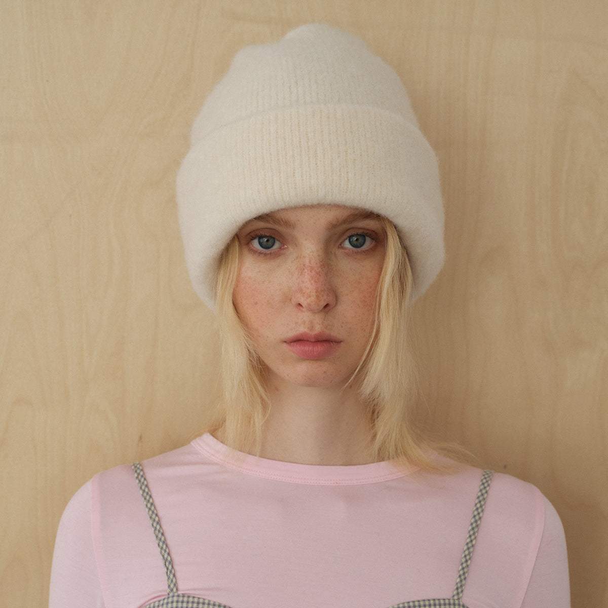 Solid Color Wool Blend Knit Beanie for Women