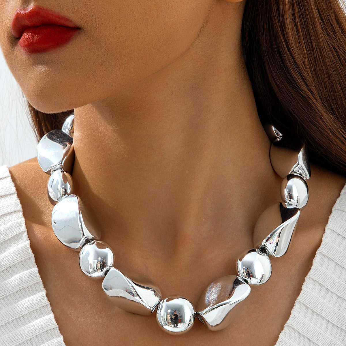 Trendy Ccb Letter Choker Necklace With Handmade Pearl Bow