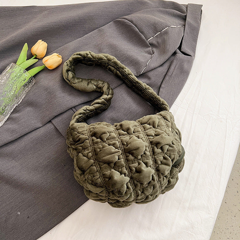 Trendy Velvet Cloud Bag Small Shoulder Bag