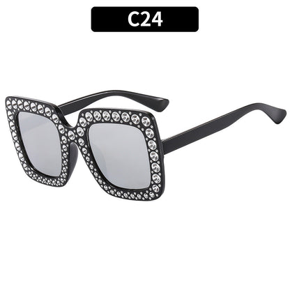 Colorful Disco Party Diamond Frame Sunglasses Retro Style