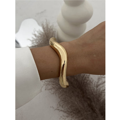 Geometric Metal Cuff Bracelet Trendy Statement Jewelry