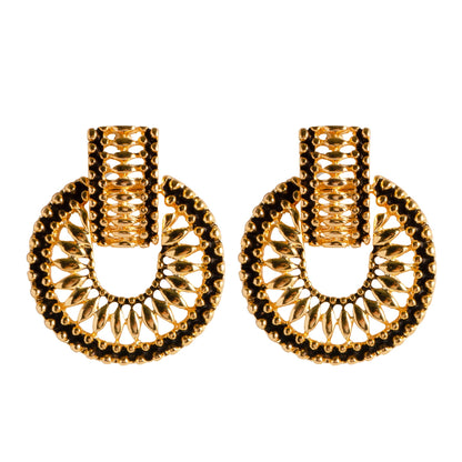Geometric Round Earrings Silver Hypoallergenic Stylish Office Wear