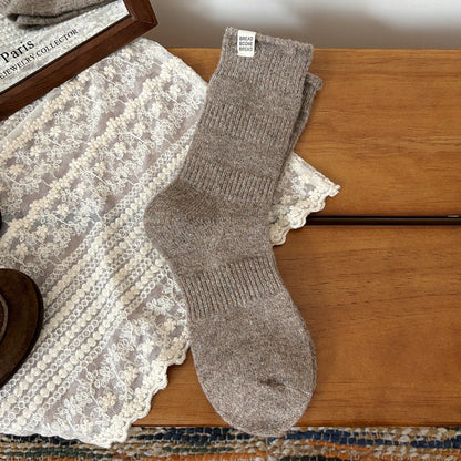 Trendy Wool Vertical Striped Warm Crew Socks