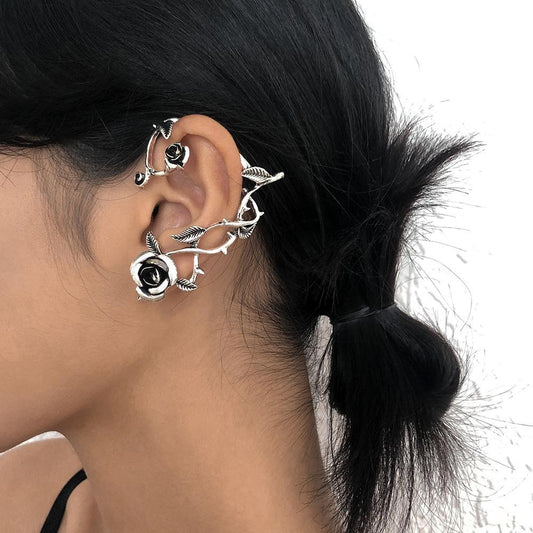 Retro Dark Earrings Enchanting Rose Exaggerated Earrings
