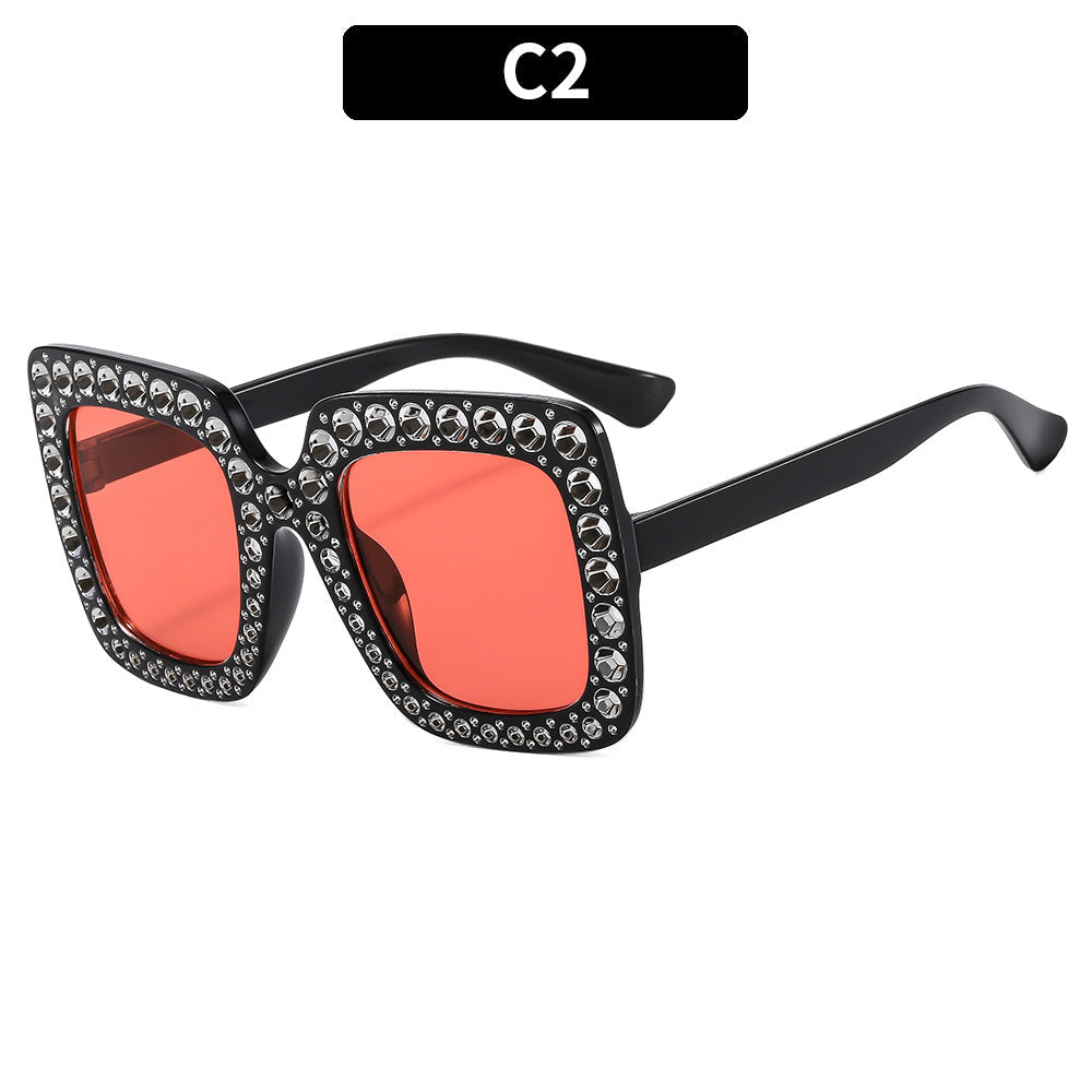 Colorful Disco Party Diamond Frame Sunglasses Retro Style