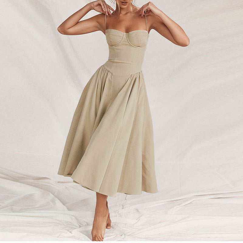 Elegant Vintage-Inspired A-Line Midi Dress