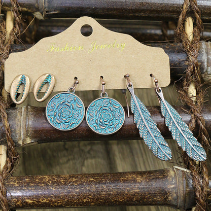 Boho Starfish Shell Earrings Vintage Style Ocean-Inspired Studs