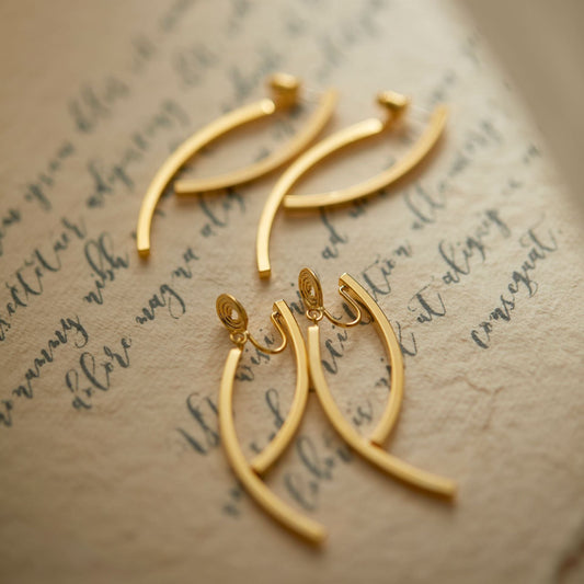 Simple Long Elegant Clip Earrings