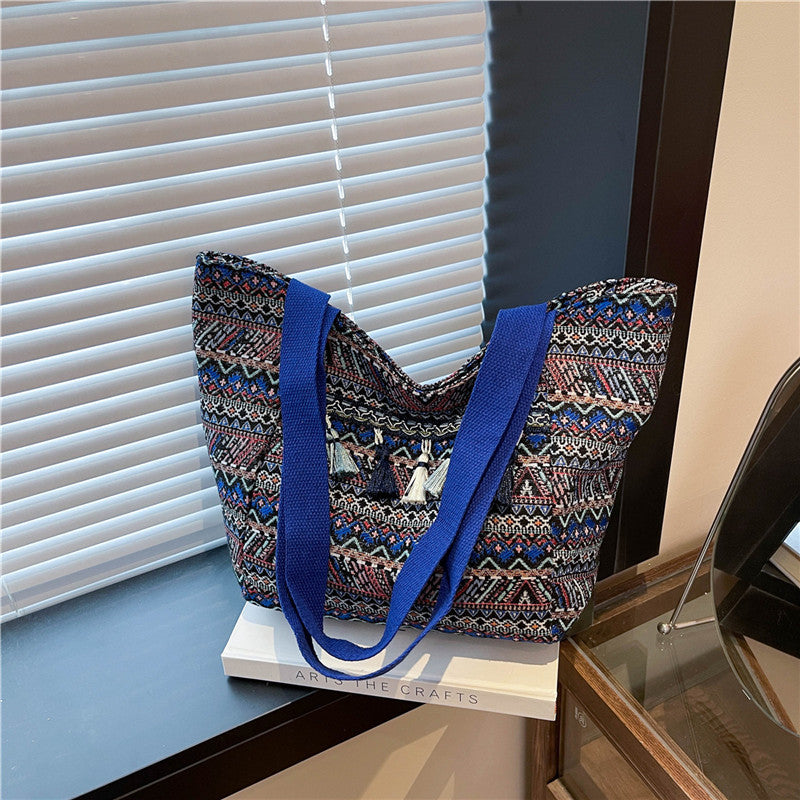 Colorful Canvas Tote Bag Stylish Shoulder Bag