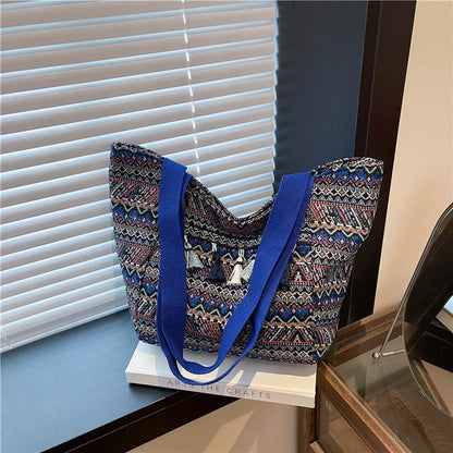 Colorful Canvas Tote Bag Stylish Shoulder Bag