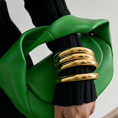 Trendy Metal Geometric Cuff Bracelet Set