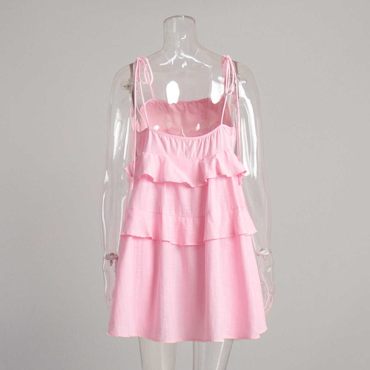 Casual Layered Ruffle String Mini Dress