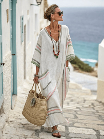 Summer Elegant Large Size Printing Long Pendulum Dress