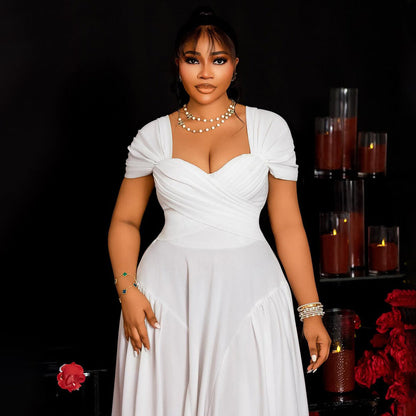 Elegant Plus Size Strapless Maxi Dress For Women