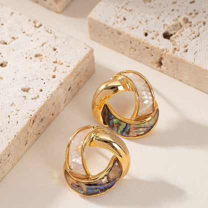 Elegant Geometric Abalone Shell Earrings For Women