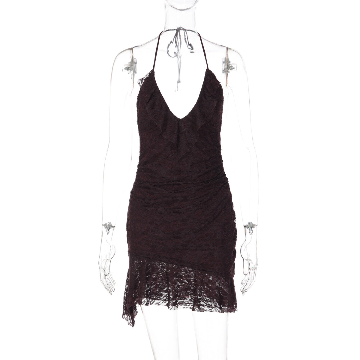 Sexy Lace Halter Bodycon Dress Casual Summer Mini Dress
