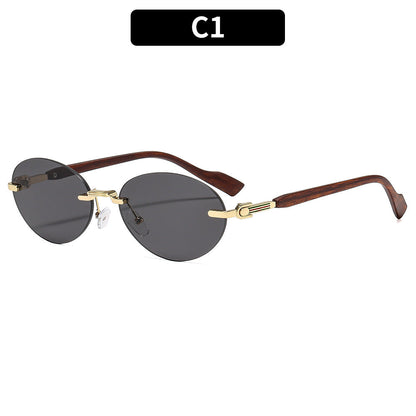 Trendy Oval Frame Sunglasses with UV400 Protection