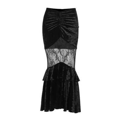 Sheer Lace Panel Bodycon Maxi Dress