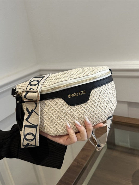 Trendy Woven Grass Crossbody Bag for Women