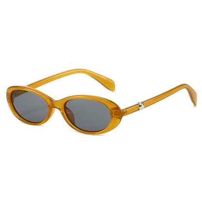 Trendy Oval Sunglasses with Rhinestones and Pearls