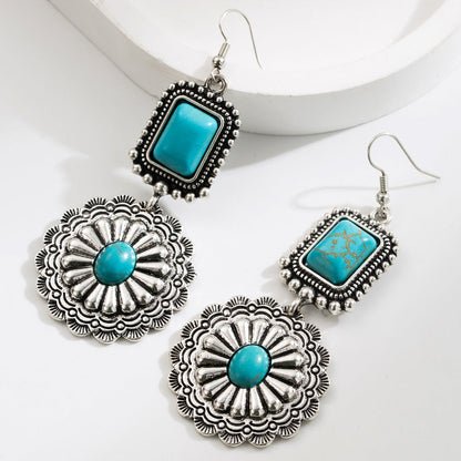Bohemian Turquoise Waterdrop Earrings Creative Fashion Jewelry
